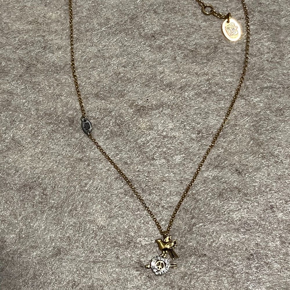 Vintage Juicy Couture Peace Dove Heart Necklace